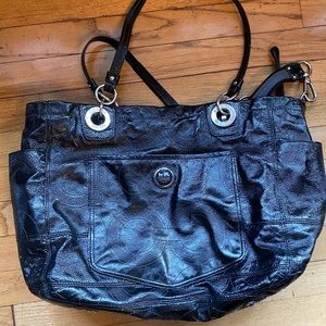 Coach patent tote / baby bag